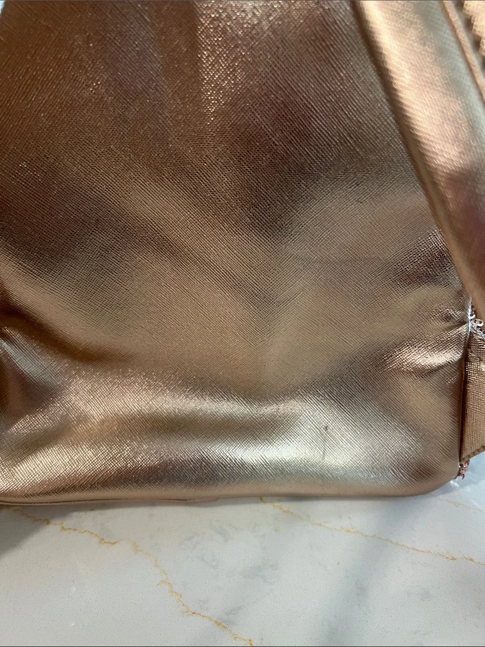 Loungefly Rose Gold Sequin Mini Backpack with Metallic Bow Ears